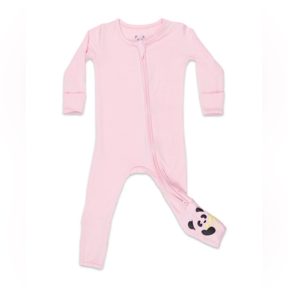 Bellabu Bear Blush Pink Bamboo Convertible Footie Pajamas Size: 2/3T NWT